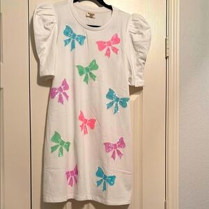 NWOT sequin bow dress